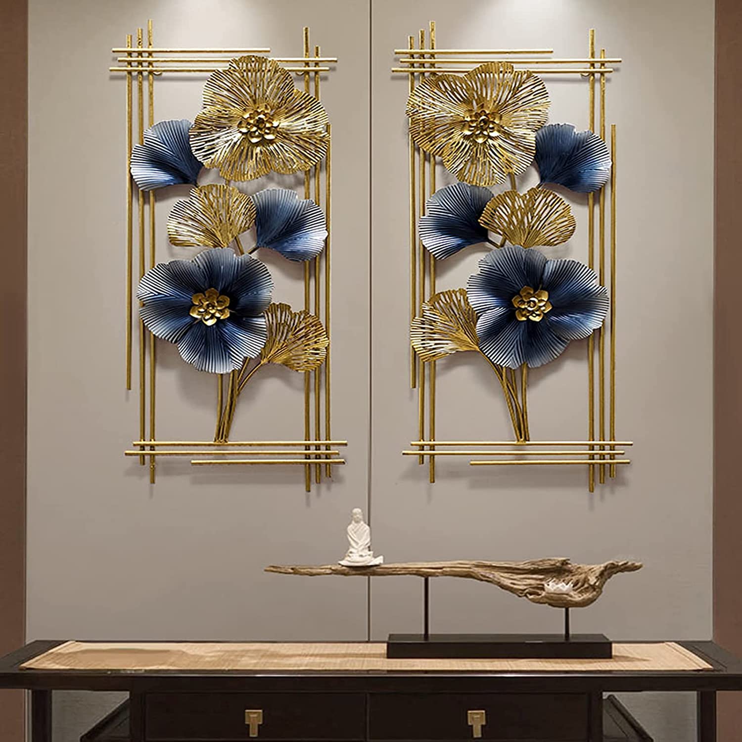 クリエイティブメタルイチョウの葉壁装飾、北欧の錬鉄製壁掛けアート