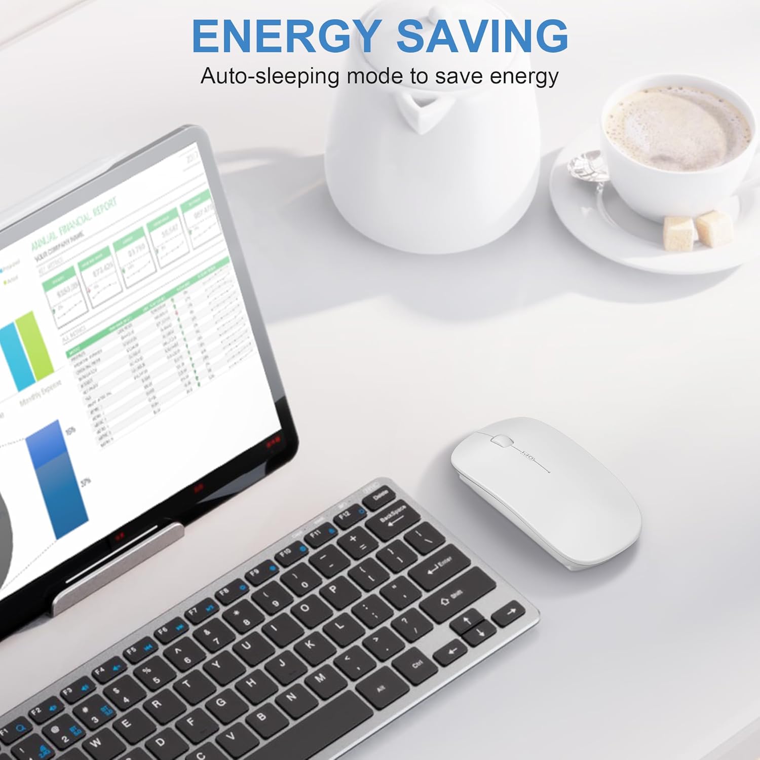 Bluetooth Wireless Mouse for MacBook Air Mac Pro Laptop Computer iPad Pad PC Laser Optical Rechargeable Mini Slim Silent Mouse Widely Used Desktop Hp iMac (White) - Image 8