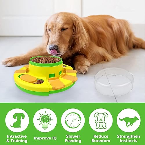 Miniatura 2 de BEEFABLE Juguete alimentador de rompecabezas para perros, juguete verde de alimentación lenta para perros para entrenamiento de coeficiente