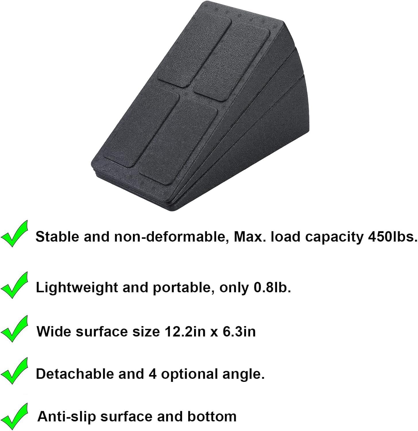 Squat Wedge Block Adjustable Slant Board, Heavy Duty 3pcs Foam Foot Ankle Knee Stretcher Leg Extender, Incline Platform Ramp For Heel Elevated Exercise and Calf Raise
