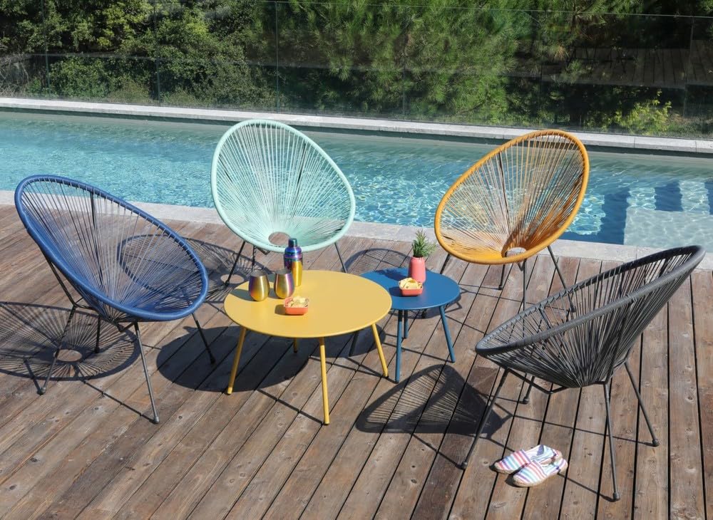 Proloisirs Table Basse Jardin Ronde en Acier Rio 70 cm
