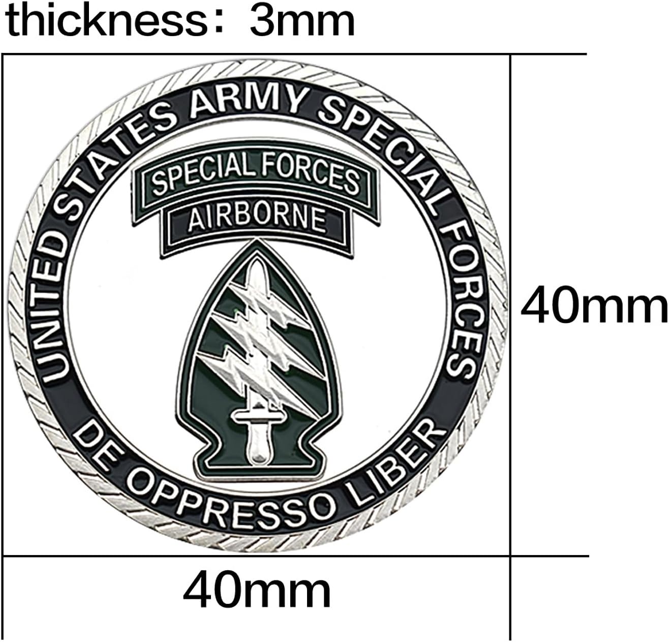US Army Special Forces Airborne Challenge Coin – 1.57 Inch Military Coin with Special Forces Insignia and Department of The Army Seal