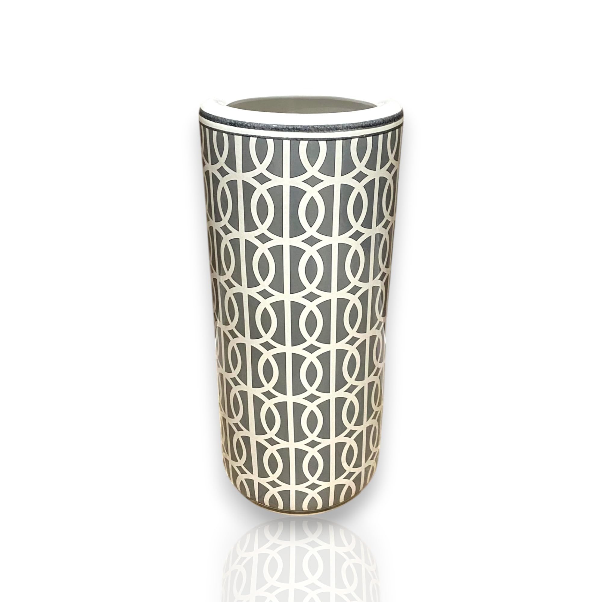 AcaciaHome Durable Ceramic Round Grey Umbrella stand Holder for Home, Office, & Entryway - Sophisticated and Modern Touch to Living Spaces for Canes, & Walking Sticks (18" Umbrella Stand) โ image 1