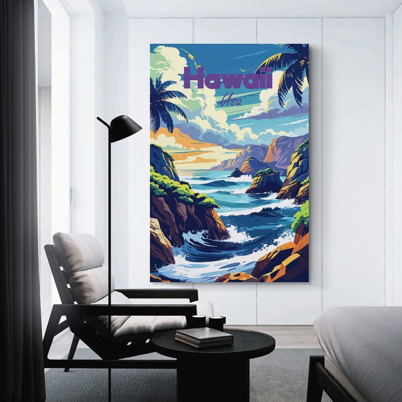 Junmoney Hawaii USA Coastal Landscape Art Decorative Canvas Print, 12x18inch(30x45cm), for Hallway, Bedroom Or Modern Interiors, Gift Idea for Housewarming And Birthdays