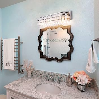 TOCHIC Bathroom Vanity Light with Natural Capiz Shell Shade