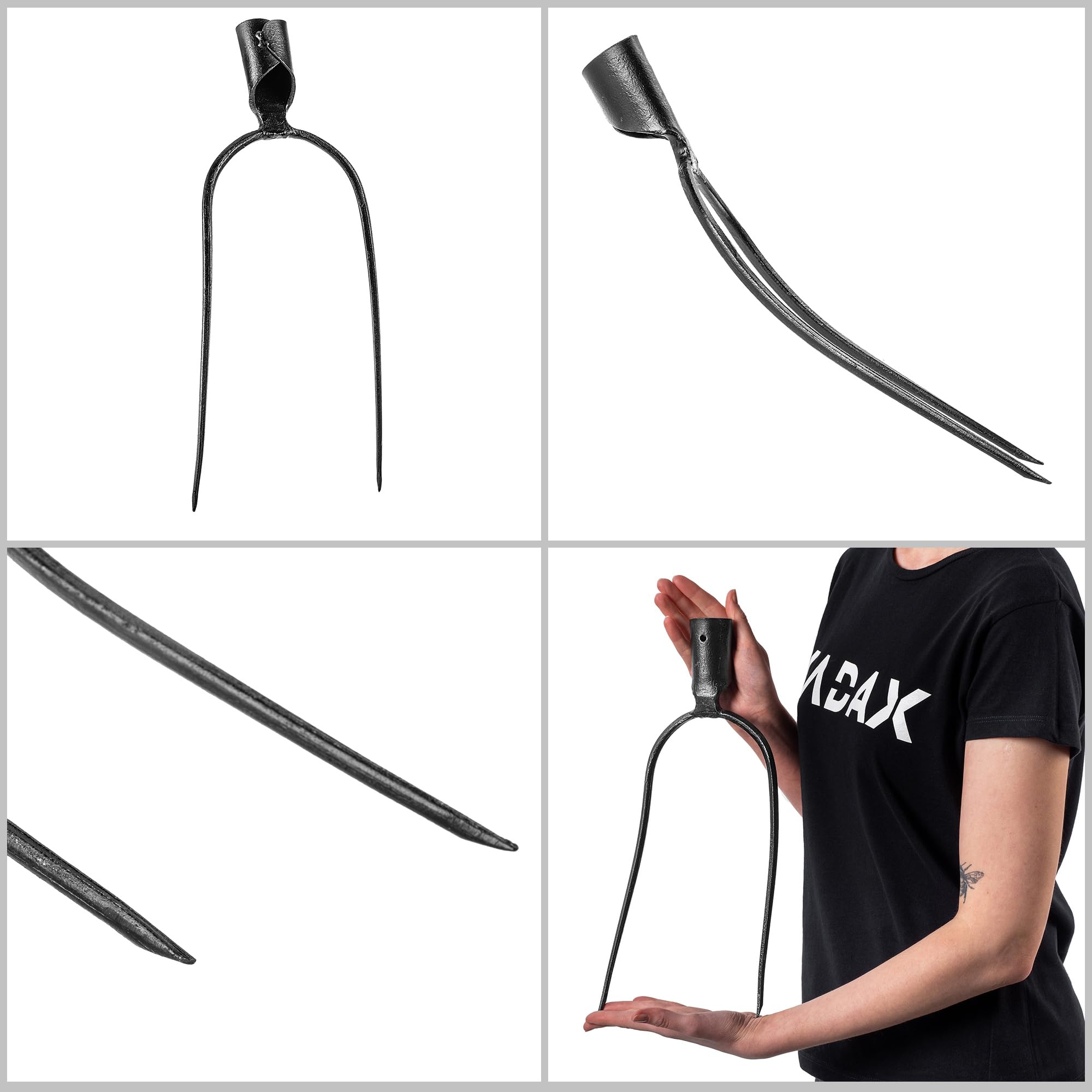 KADAX Fourche à pierre sans manche, fourchette à pommes de terre en acier, fourchette