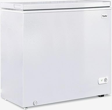 TABU 12.0 Cubic Feet Chest Freezer, Large Deep Freezer with 7 Level Adjustable Thermostat, Top-Opening Freestanding Freezer with Removable Storage Basket, White