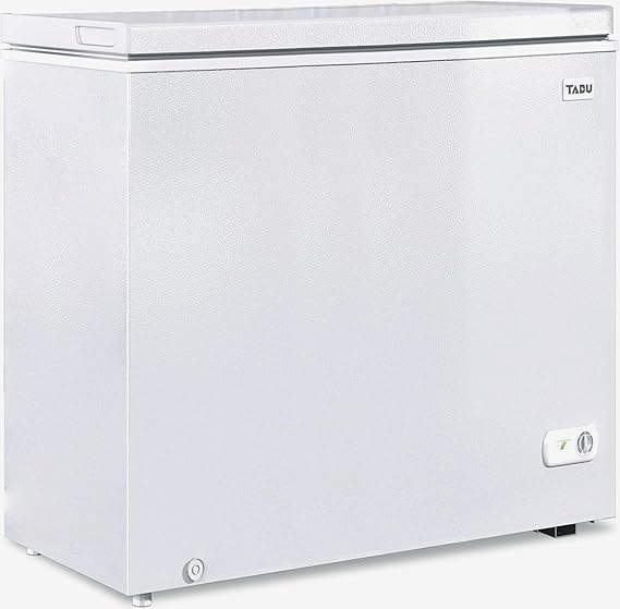 TABU 12.0 Cubic Feet Chest Freezer, Large Deep Freezer with 7 Level Adjustable Thermostat, Top-Opening Freestanding Freezer with Removable Storage Basket, White