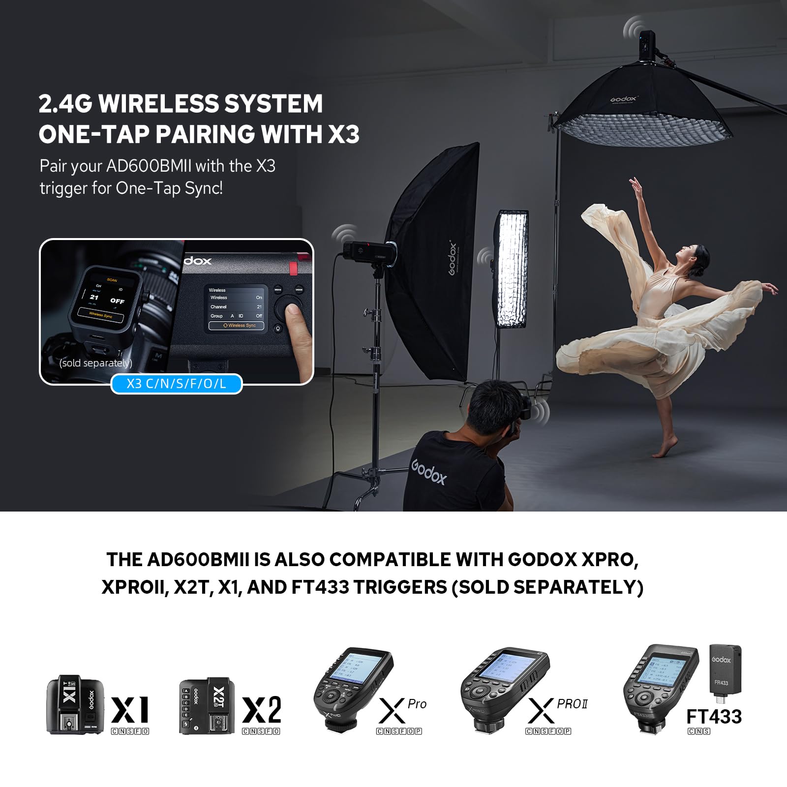 Godox AD600BM II AD600BMII Outdoor Flash Strobe, 600Ws GN87 HSS 1