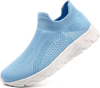 Womens Slip on Walking Shoes Running Tennis Sneakers Gym Lightweight Breathable Sock Shoe Non-Slip Mesh Fashion Casual Comfor Athletic Fitness Outdoor Workout