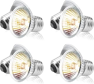 UVA UVB Reptile Light Bulb, 8 Pack 50W Reptile Heat Lamp Bulbs UVB Bulb for Reptiles Amphibian Terrariums, Sun Basking Heat Lamp Full Spectrum Sun Lamp Halogen Basking Bulb for Turtle Snakes