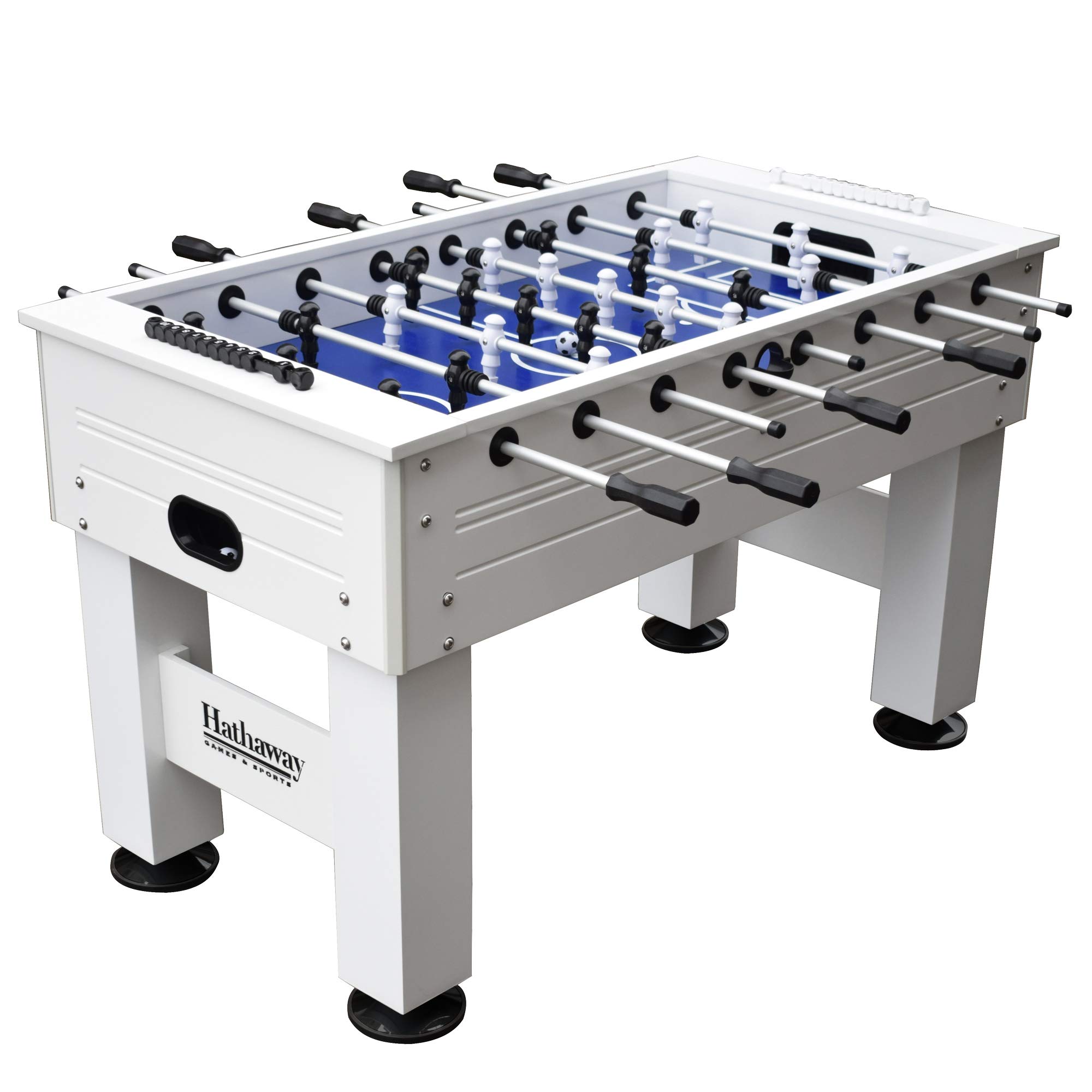 Highlander 55-in Outdoor Foosball Table with Waterproof Surface, Anti-Rust Rods, Ergonomic Handles, and Analog Scoring, White