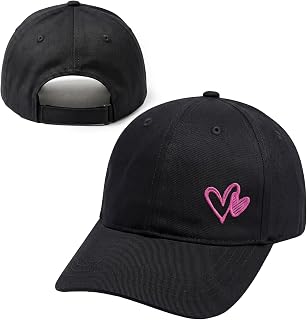 Cute Graphic Baseball Caps for Girls Heart Embroidered Hats Kids Adjustable Dad Hats Trendy Caps