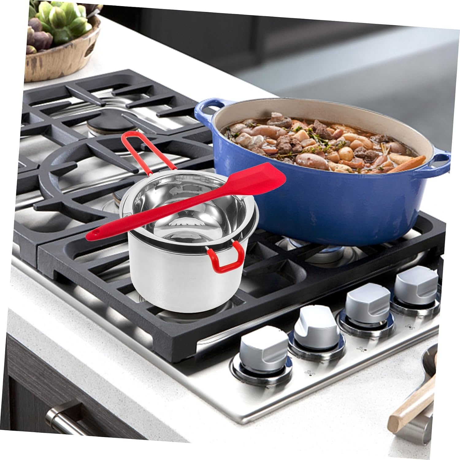 Zerodeko Melting Pot Set Double Boiler Pot for Fondue Butter Warmer Candy Melting Bowls Easy to Clean Compact
