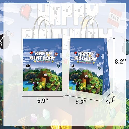 Miniatura 4 de 12 piezas de suministros de fiesta de cumpleaños de bolas rojas y blancas de dibujos animados, bolsas de regalo para fiestas temáticas de juegos