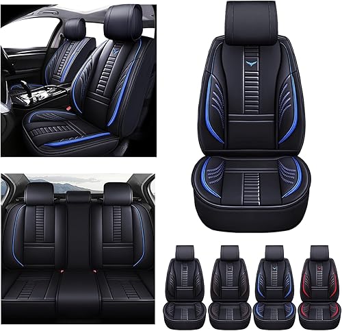 IAMO Juego completo de 5 fundas de asiento de automóvil para Toyota Tacoma 2007-2023, protectores de asiento delantero y trasero, de piel sintética