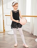 Vista 6 de Zaclotre Leotardo de baile brillante para niñas con falda Hi-Low Shiny Ballet Dance Dresses