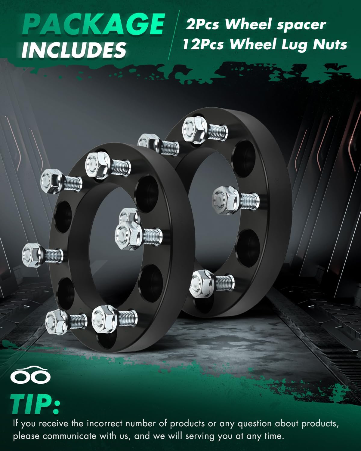 SCITOO 2Pcs Wheel Spacers 1 inch 6x5.5 Bore 108mm Studs 12x1.5 6 Lug Wheel Spacers Adapters Fit for for Toyota for Tacoma for Toyota for 4Runner for Toyota for Tundra for Toyota