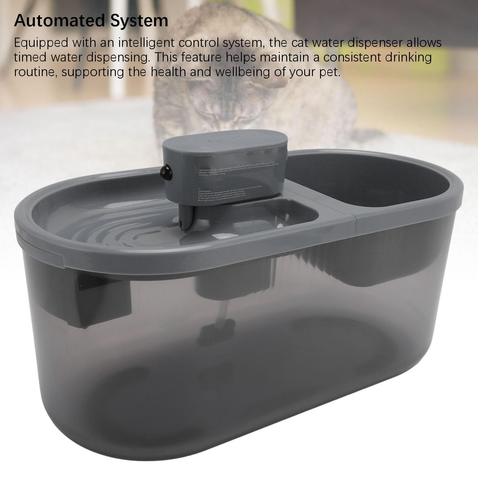 Fontana per Animali Domestici Fontana Automatica per Gatti Distributore di Acqua e Cibo 2 in 1 da 4,5 Litri con Filtro Integrato Design Staccabile per Cuccioli di Gatti e più Animali