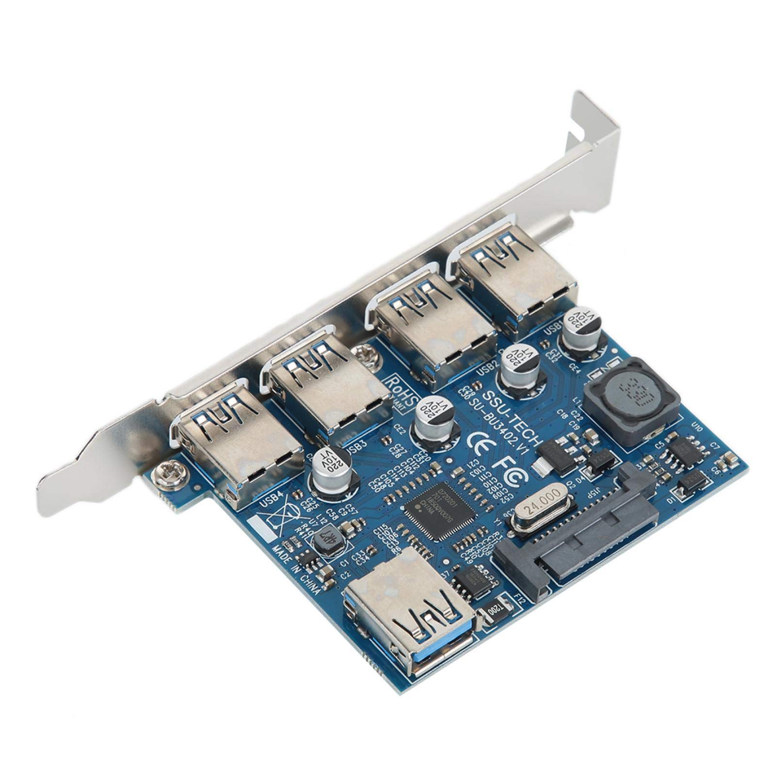 High-Temperature Resistant Adapter Card, Bu3402 USB Expansion Card, Desktops for Win XP/Win7/Win8/Win8.1/Win10