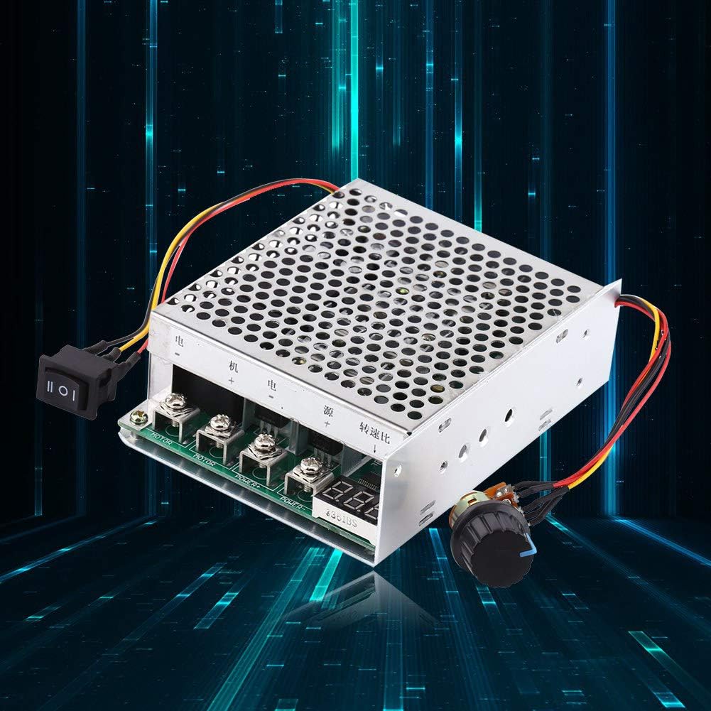 Nеw Prоduсt PWM DC Motor Speed Controller, DC10-55V/60A Stepless DC Motor Speed Controller with Forward-Brake-Reverse Switch Adjustable Potentiometer and LED Display