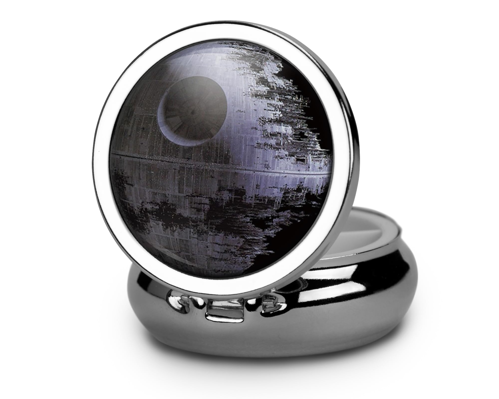 WangneeyPill Box, 3 Compartment Medicine Pill Case,Round Pill Box Portable Pill Box for Pocket or Purse Pill Box Decorative Metal Medicine Vitamin Organizer Unique Gift (Planet)