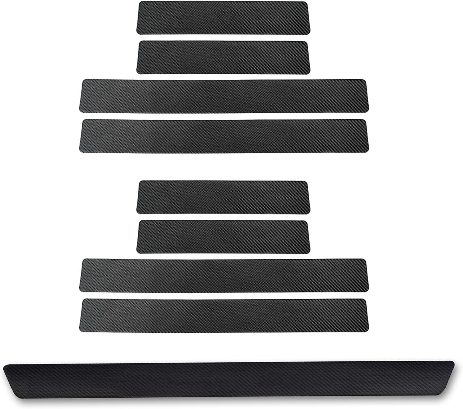 HANBAOLIMIN Carbon Fiber Door Sill Guards for Dacia Sandero III | DJF | BJ ab 2021, 9PCS Car Threshold Kick Plates Protector Scratch Resistant Entry Trim Cover Accessories