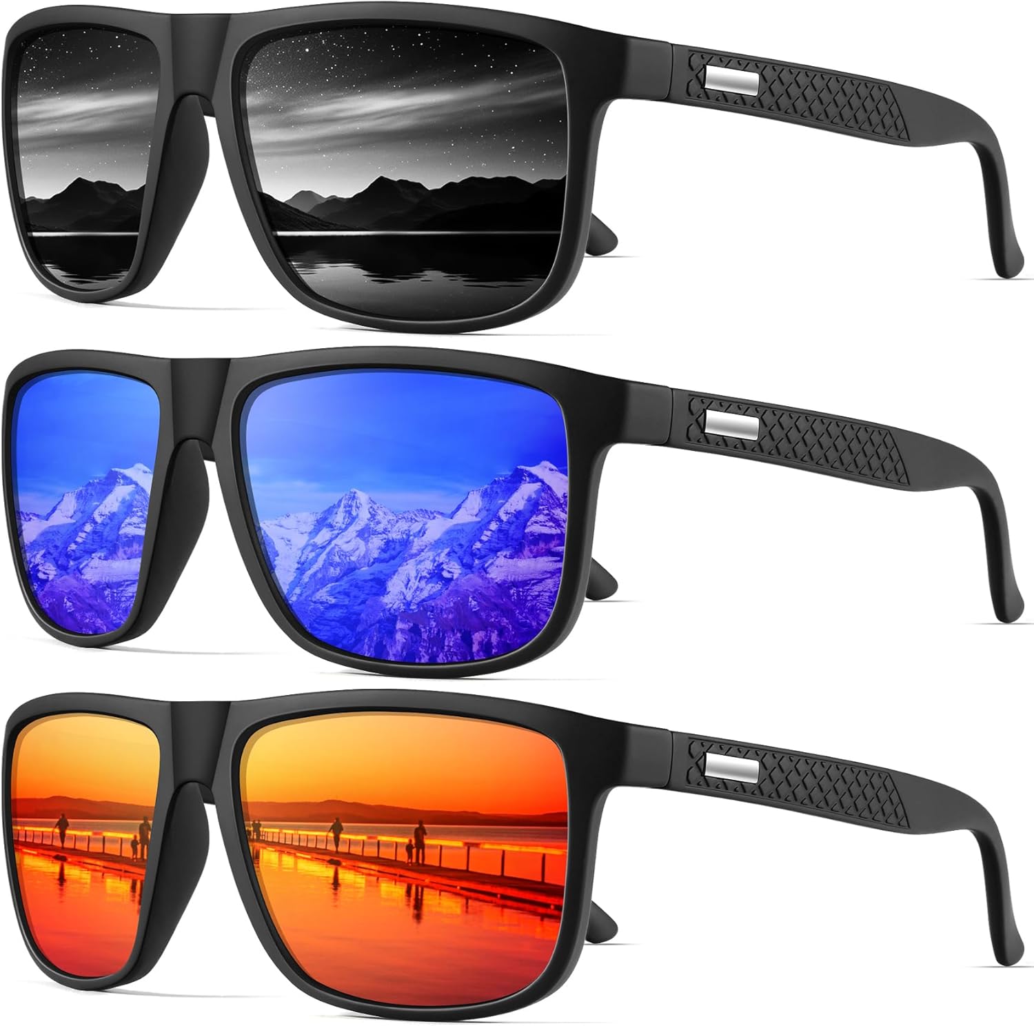 NSSIW Sunglasses-Men Polarized Mens-Sunglasses: Classic Sun Glasses with UV400 Protection for Driving Fishing Golf