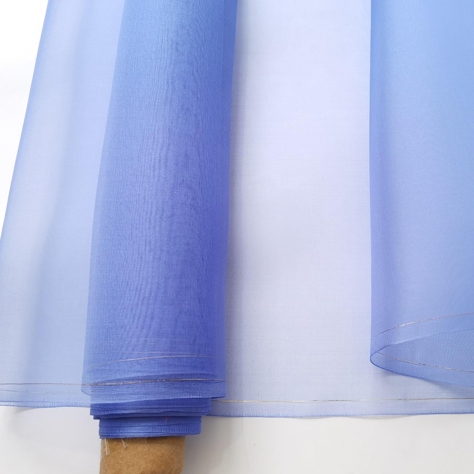 100cm*114cm Sea Blue Mulberry Silk Organza Fabric Tecido Fashion Wedding Dress Evening Gown Silk Fabric Veil Tulle Gauze Lining Material (Sea Blue)