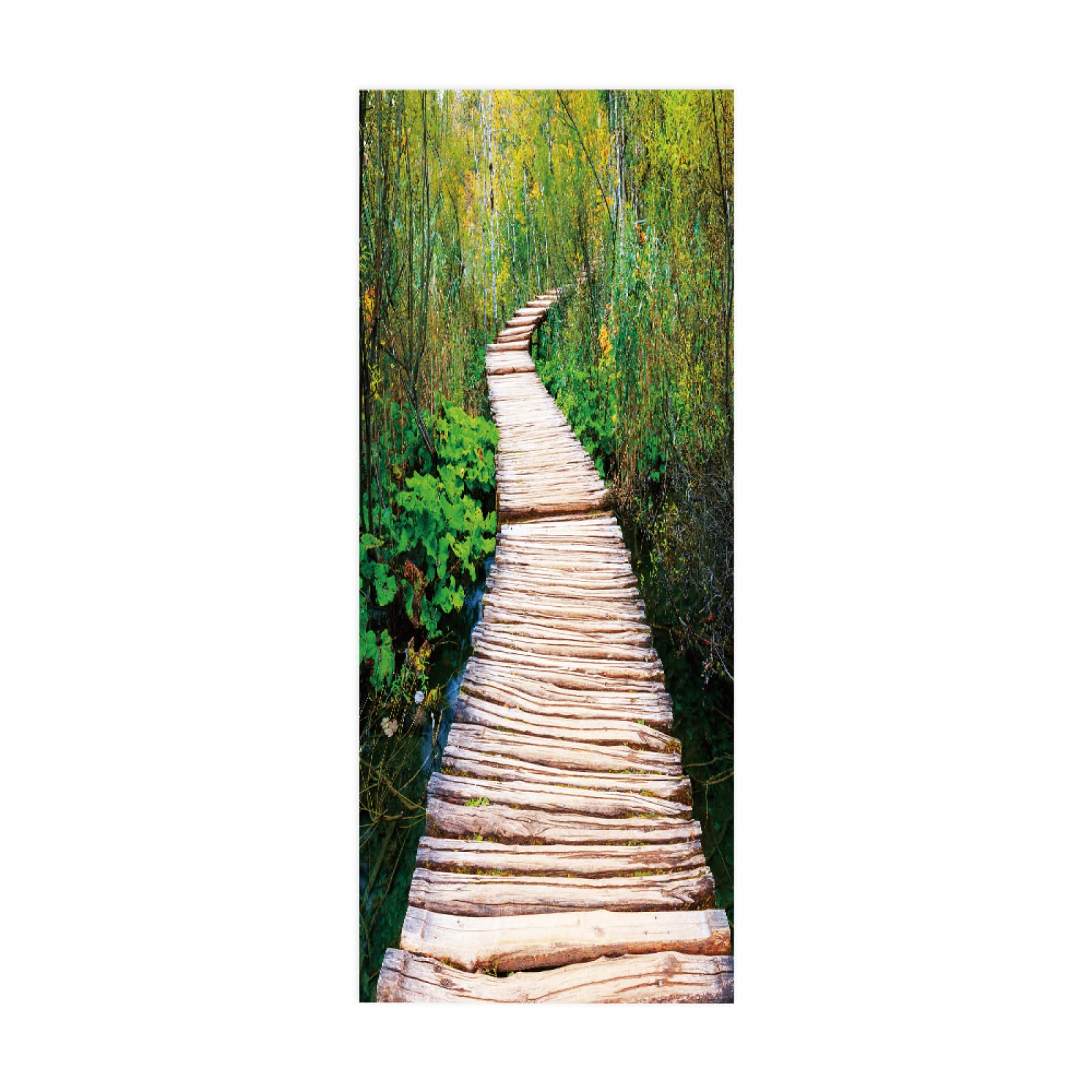 3D Door Sticker Forest Path W85 x H205 cm Waterproof Mural Vinyl Wall for Interior Doors Livingroom Bedroom Bathroom Office Home Decor