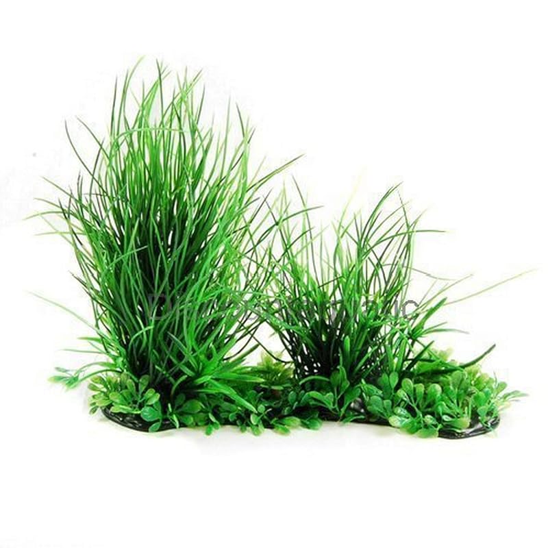 Planta Artificial para Aquário em Plástico Verde CNZ, 25,4 x 20,32 cm