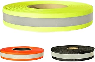 Roban Fashion Reflektorband zum aufnähen Neongelb Reflexband 10 Meter lang - 1 Menge Verschiedene Breiten 20mm 30mm 40mm 50mm