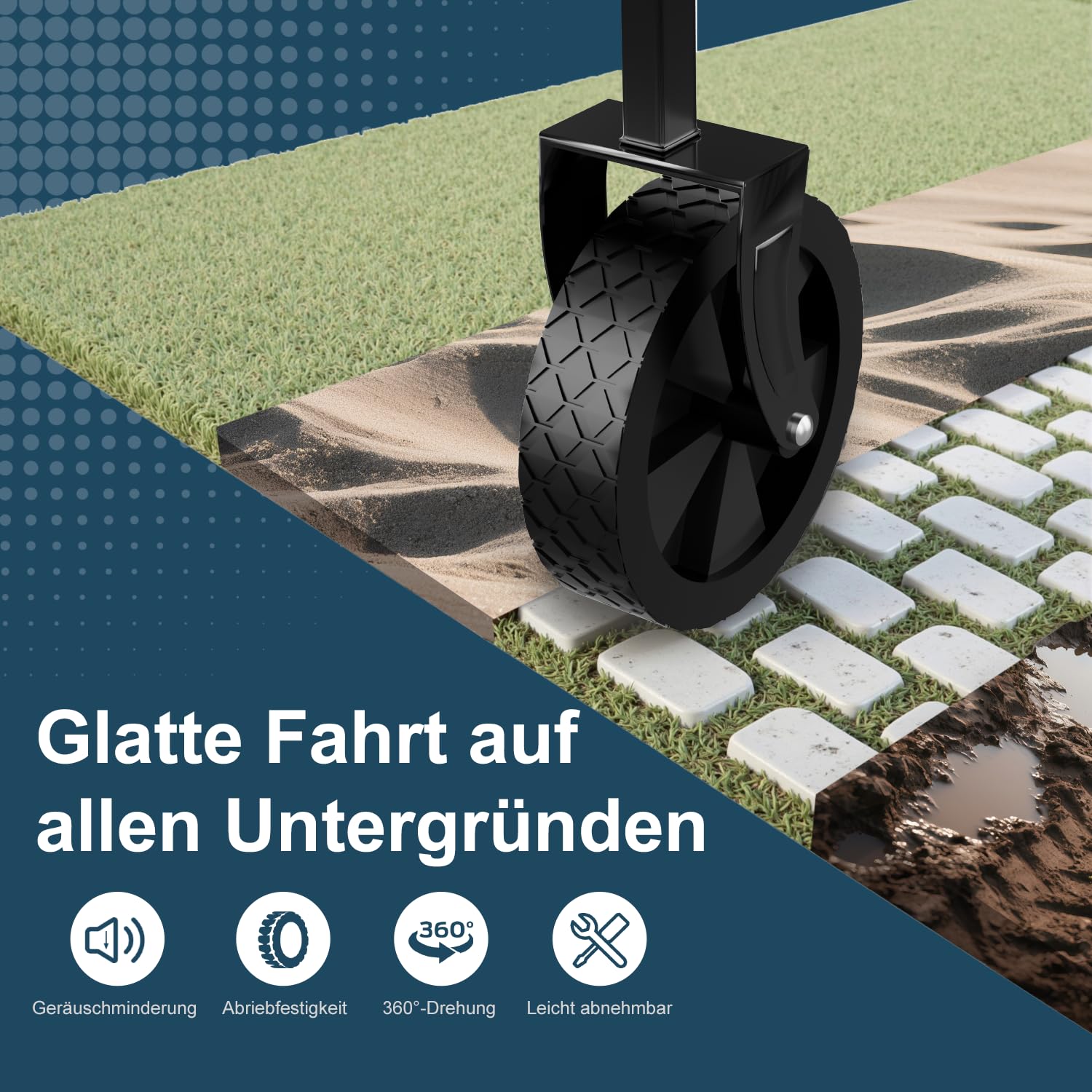Favoyard Faltwagen Klappbar 100L & 150kg Tragkraft All-Terrain Bollerwagen mit Bremse & Rollen für Camping, Einkauf, Garten & Sport, Kompakt Faltbarer Transportwagen aus Stahlrahmen