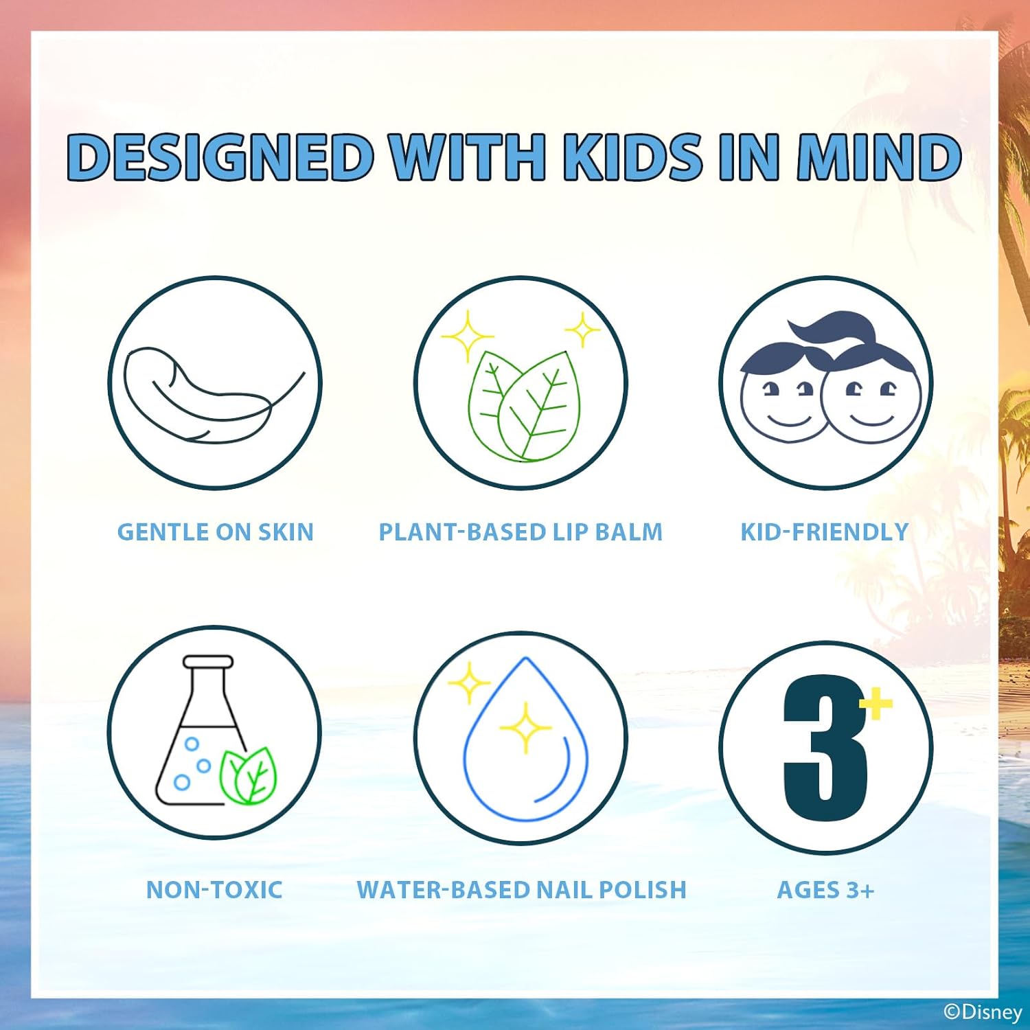 Disney Moana 2 Makeup Filled Backpack Set, Including Lip Balm, Nail Polish, Nail File, Jaw Clip, Perfect for Parties, Sleepovers and Makeovers, Ages 3+, by Townley Girl - Image 3