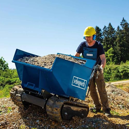 Scheppach Dumper DP5000, cassone motorizzato termico su cingoli, carico massimo 500 kg, 5,5 CV | motore 4T da 196 cm3 | 3 gradini anteriori/1 gradino posteriore | ribaltabile | carriola - 8