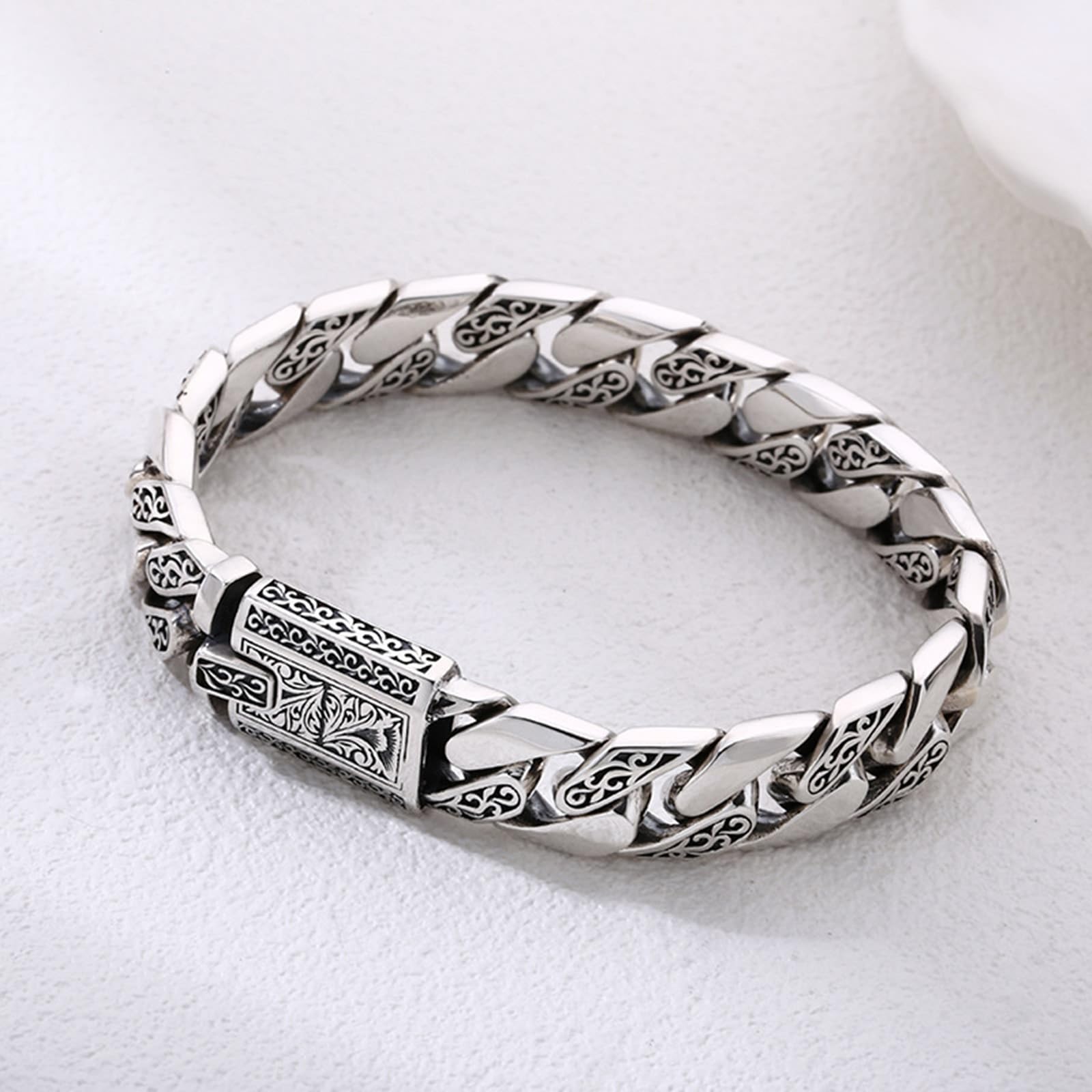 Echter 925er Silber Herren Armbänder Kubanerkette Weinstock