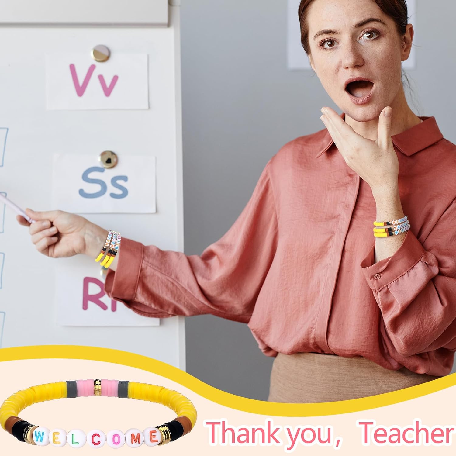 Liliaafar 24 Pcs Welcome Pencil Bracelet Back to School Gifts image 5