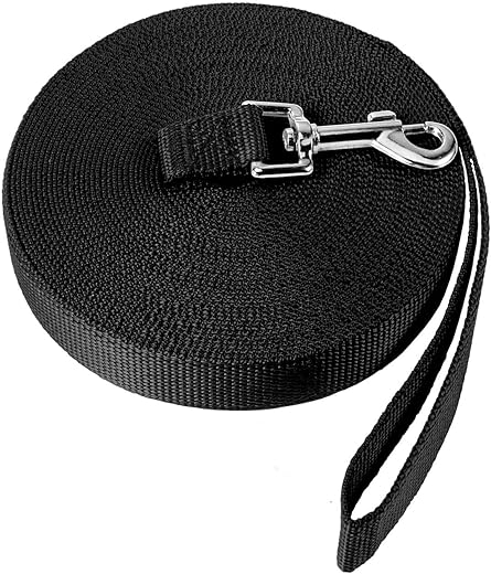 Long Dog Lead, 20 m Dog Training Lead, Strong Strong Lead for Pet Camping Walk Training Black