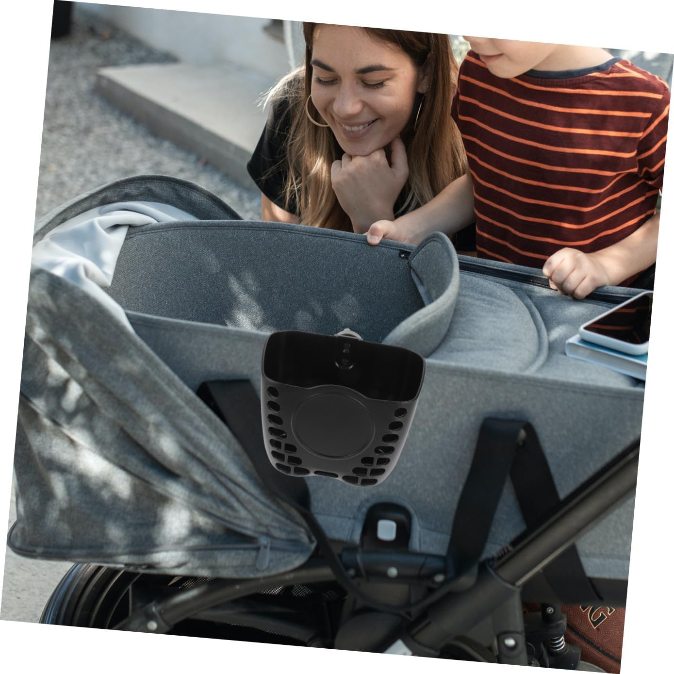 Stroller Storage Basket Multi-functional Organizer for Wet Wipes Diapers and Bottles for Outdoor Use and Travel Sturdy and Versatile Accessory for Parents