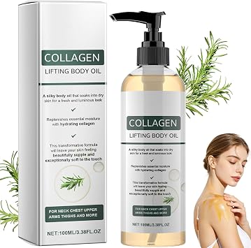 Collagen Oil for Skin Tightening,Collagen Lifting Body Oil,Cellulite Oil for Body Glow,Body Oils for Crepey Skin,Reduce Stretch Marks Wrinkles,Skincare for Neck Chest Arms Legs Stomach 100ml A