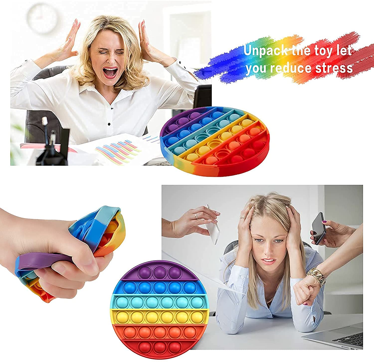 Tilak Venture® Pop It Toys for Kids - Heart & Horse Shape Push Pop Bubble Fidget Sensory Toys, Rainbow Popit, Autism Popit Game, Stress Relief 4