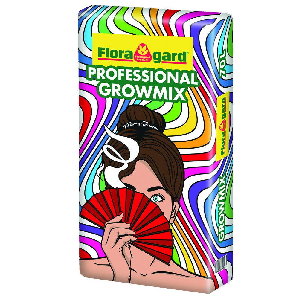 Floragard Growmix 70 L – Premium Grow-Erde mit Perlite & Trichoderma, lockerer Struktur & guter Drainage – pH-optimiertes, für 4 Wochen vorgedüngtes Grow-Substrat für Indoor-Grow