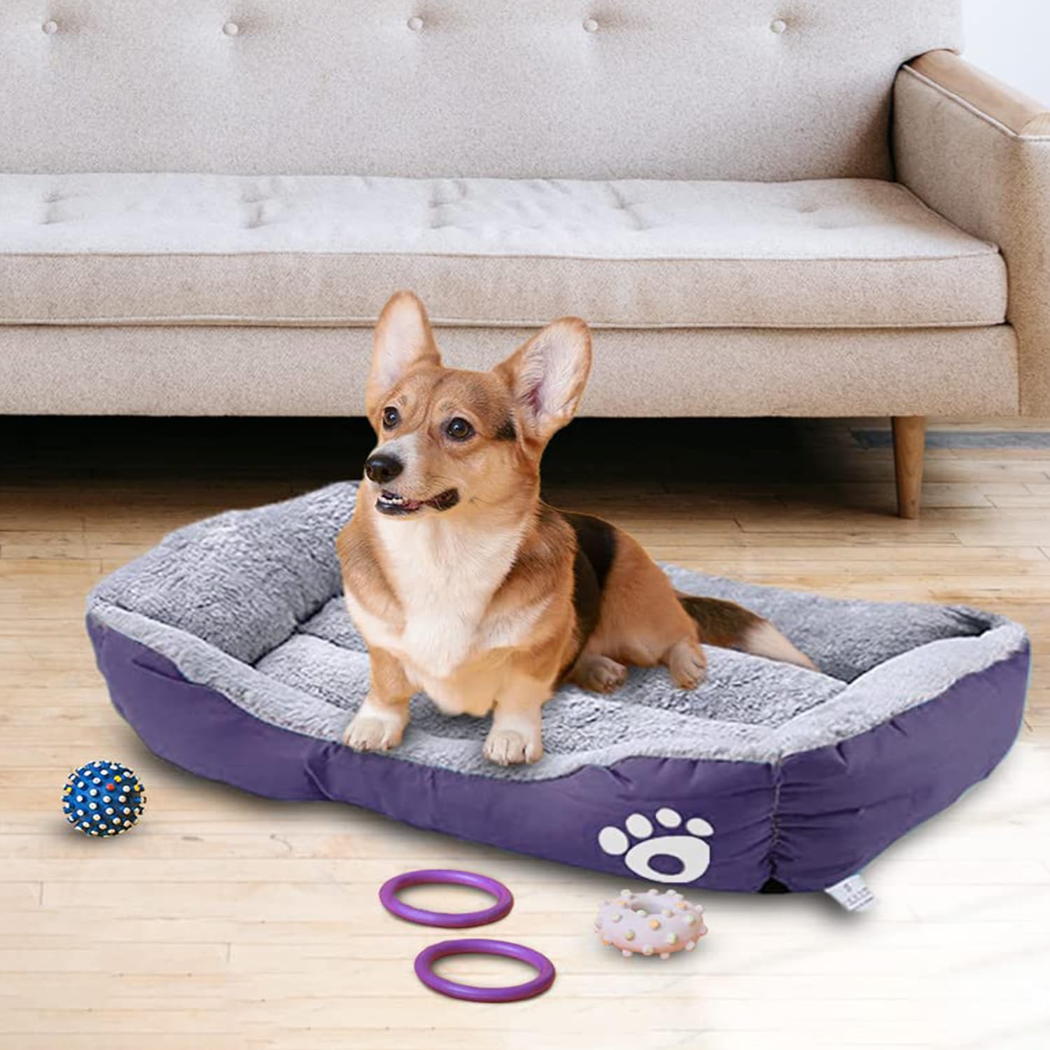 Heart Home Dog & Cat Bed|Soft Plush Top Pet Bed|Oxford Cloth With High-Quality Polyester Filling|Medium Washable Dog Bed|Circular Cat Bed With Rise-Edge Pillow|QY039RC-L|Red & Coffee (B0CQXB5R7N) Amazon Price History, Amazon Price Tracker