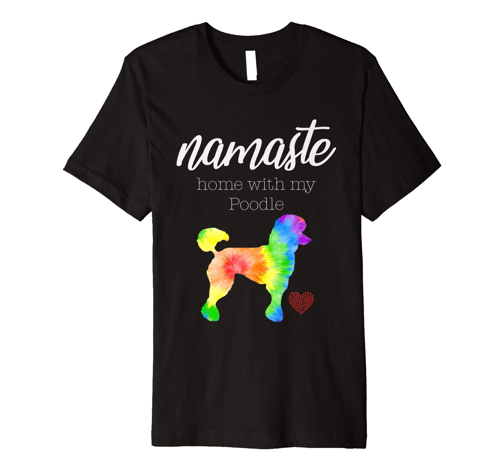 Amazon.com: Tie dye poodle dog heart yoga Funny Shirt Premium T 