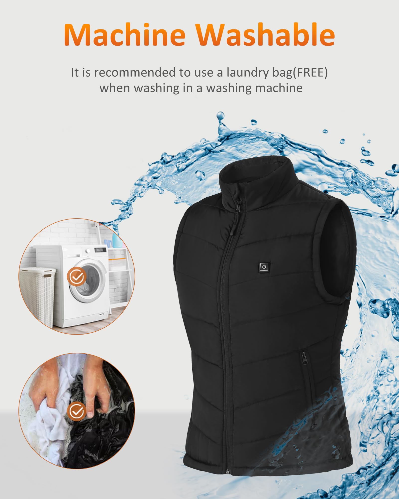 FERNIDA Damen Beheizbare Weste, Heizweste mit 10000mAh Akku, Beheizte Weste für Frauen Herbst Winter Outdoor Warm, 8 Heizzonen und 3 Temperaturen