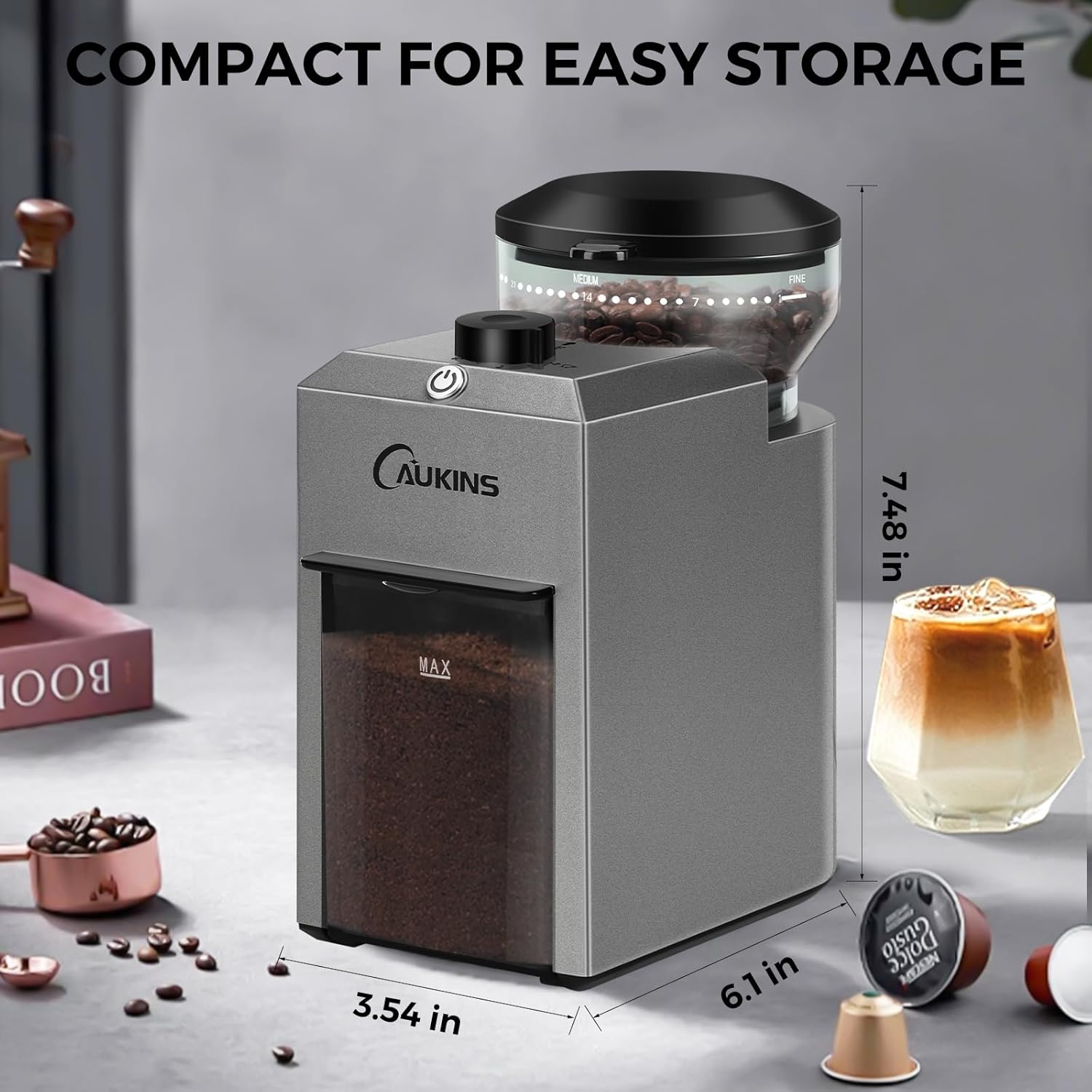 Burr Coffee Grinder Electric: Upgrated Coffee Bean Grinder Automatic with Adjustable 28 Settings - 12 Cups Anti-static Espresso Grinder for Home Use