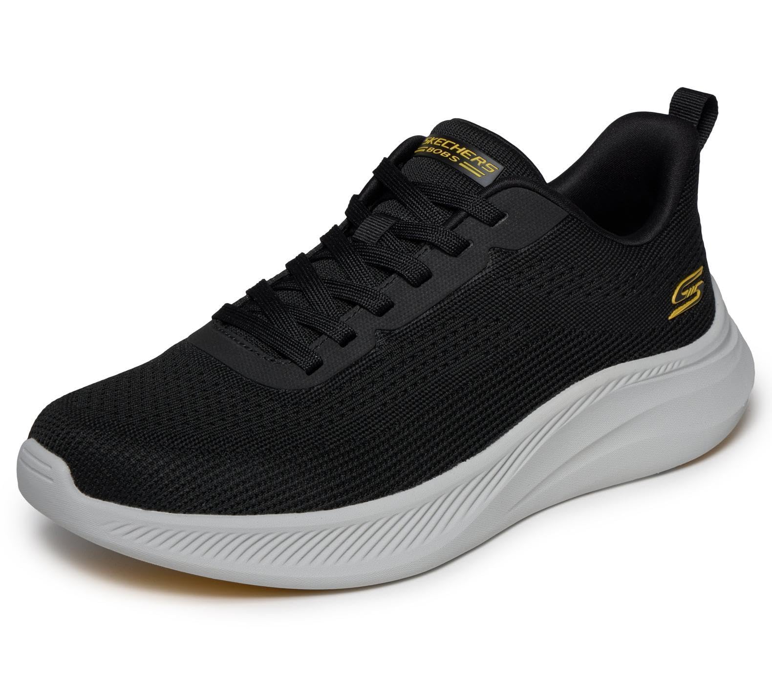 Skechers Men's Bobs Moda Flex Trainers, Black Knit, 8.5 UK