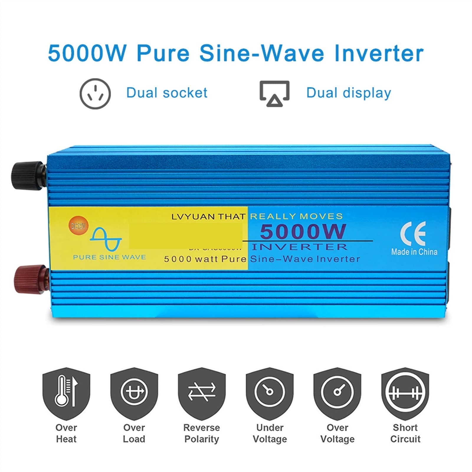 Inverter a onda sinusoidale pura Inverter a onda sinusoidale pura DC 12v / 24v a CA 220 3000W 4000W 5000W Volt Convertitore display a LED Trasformatore Car Inversor Energia solare(3000W 12V 50Hz)