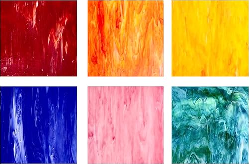 Miniatura 4 de Hojas de mosaico de vitrales de 12 x 12 pulgadas, paquete de 6 (total 5.8 pies cuadrados), coloridas hojas de arte y manualidades para aficionados y