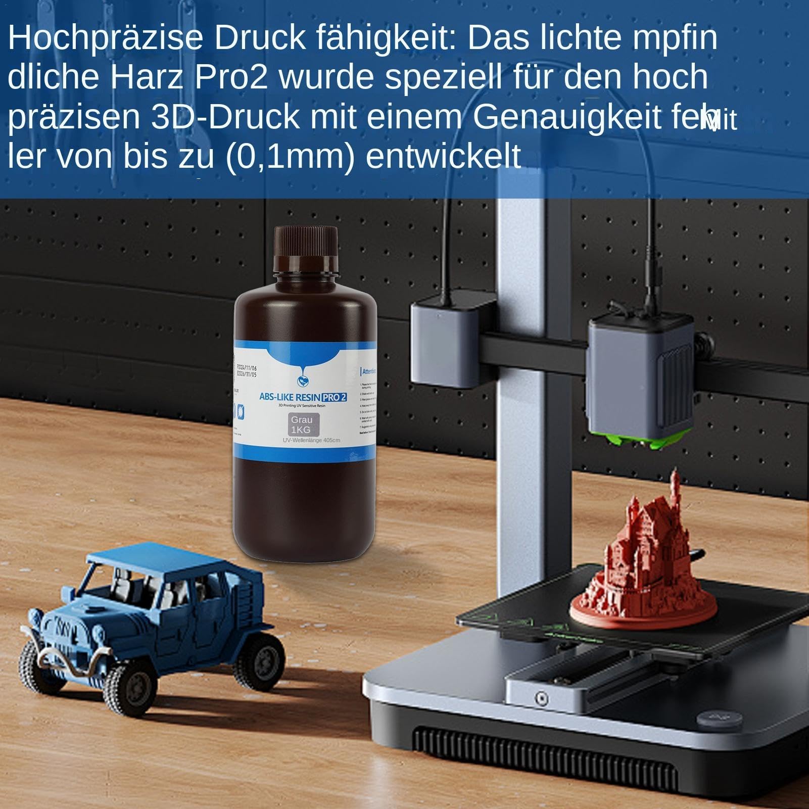 Resina de impresión 3D similar al ABS, resina de impresión 3D de 1000 g, resina de fotopolímero de curado UV, resina de impresora de bajo olor, líquido de impresión 3D para figuras de juego de mesa